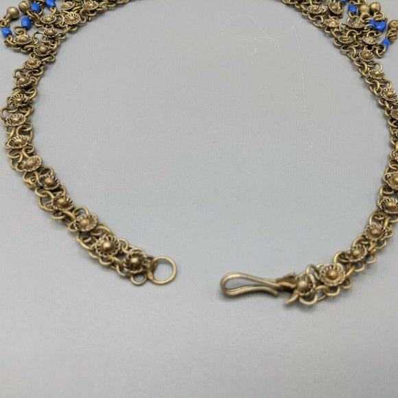 Vintage Cannetille Etruscan Revival Bib Necklace - Picture 10 of 11